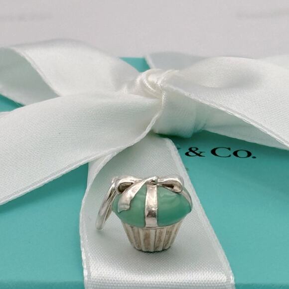Tiffany & Co. Blue Cupcake PendantCharm Blue Enamel Sterling Silver Gift Pouch - Picture 7 of 11